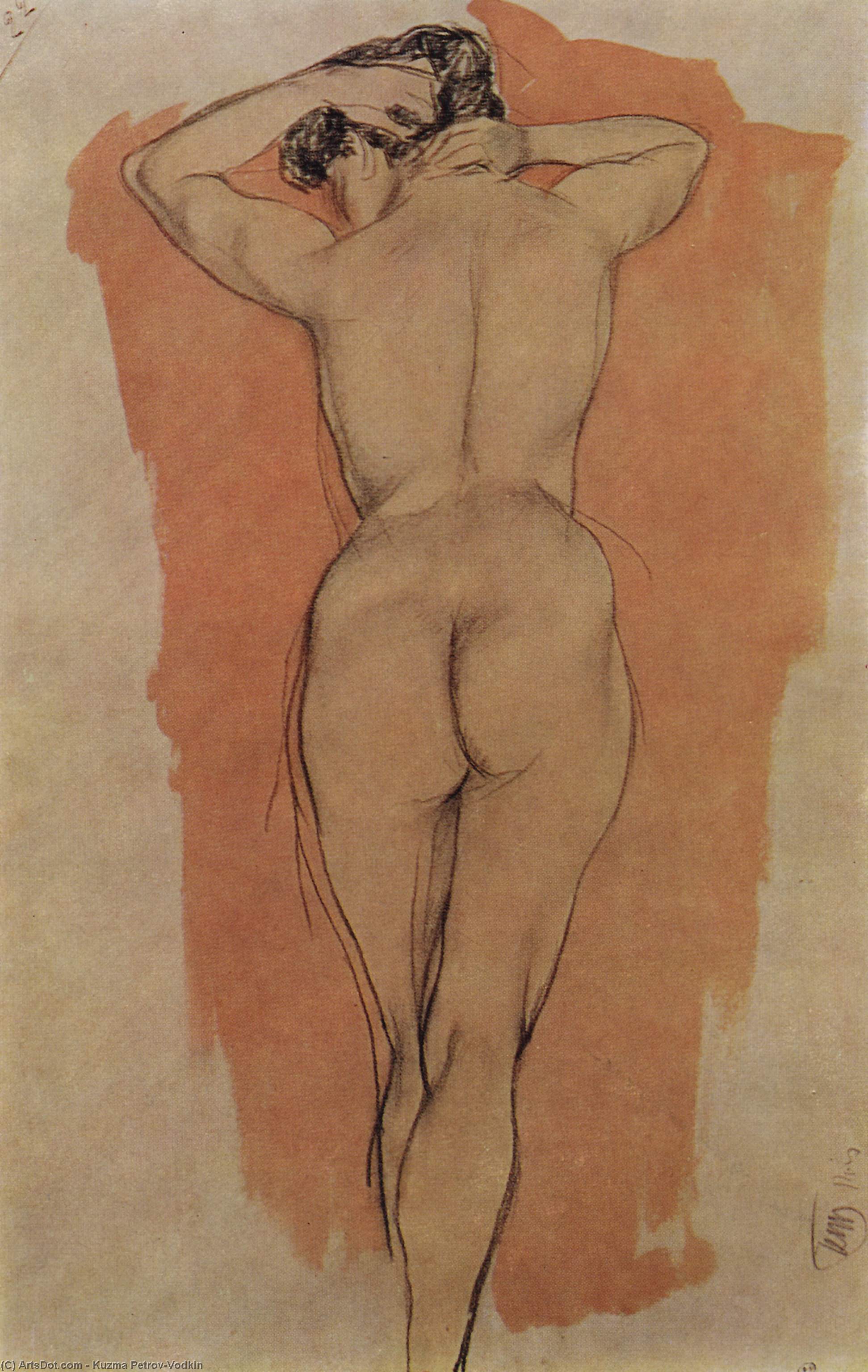 Artist's Model From The Back — Kuzma Petrov-vodkin