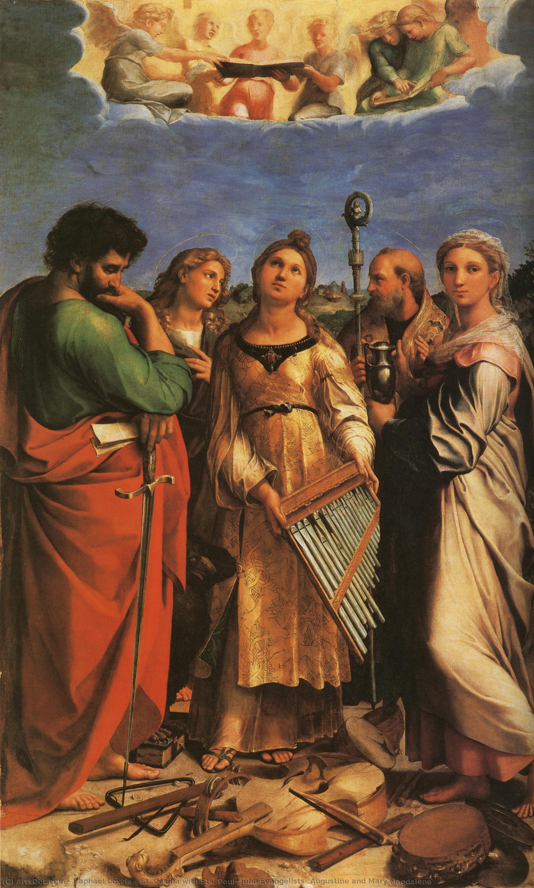 St. Cecilia With Sts. Paul, John Evangelists, Augustine And Mary Magdalene — Raphael Coxcie