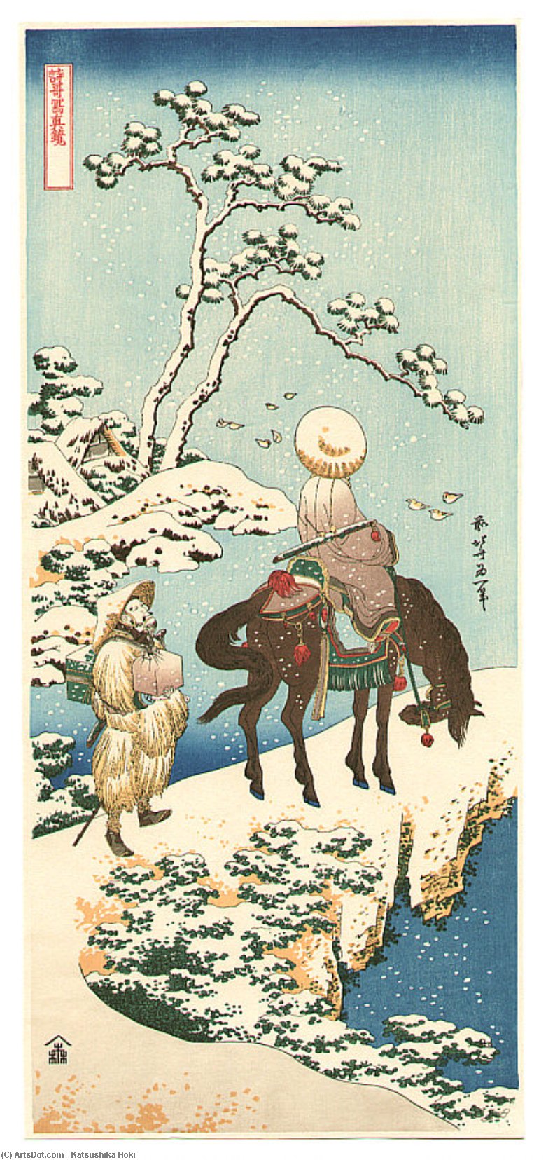 Traveller In The Snow — Katsushika Hokusai