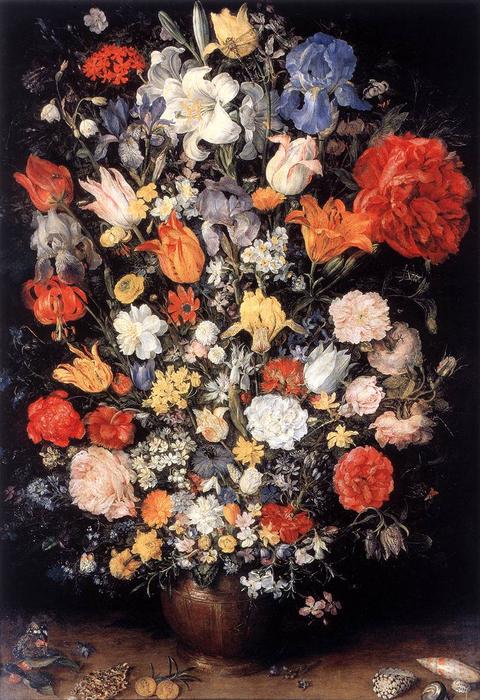 Vase Of Flowers With Jewellery, Coins And Shells — Jan Brueghel The Elder