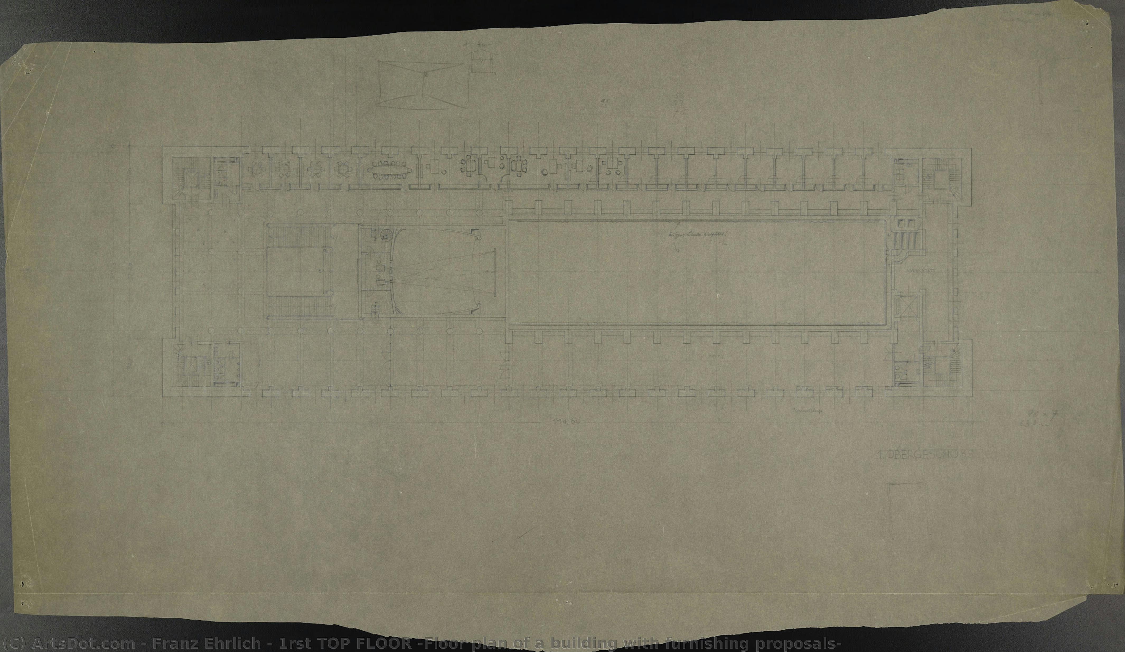 1rst Top Floor (floor Plan Of A Building With Furnishing Proposals) — Franz Ehrlich