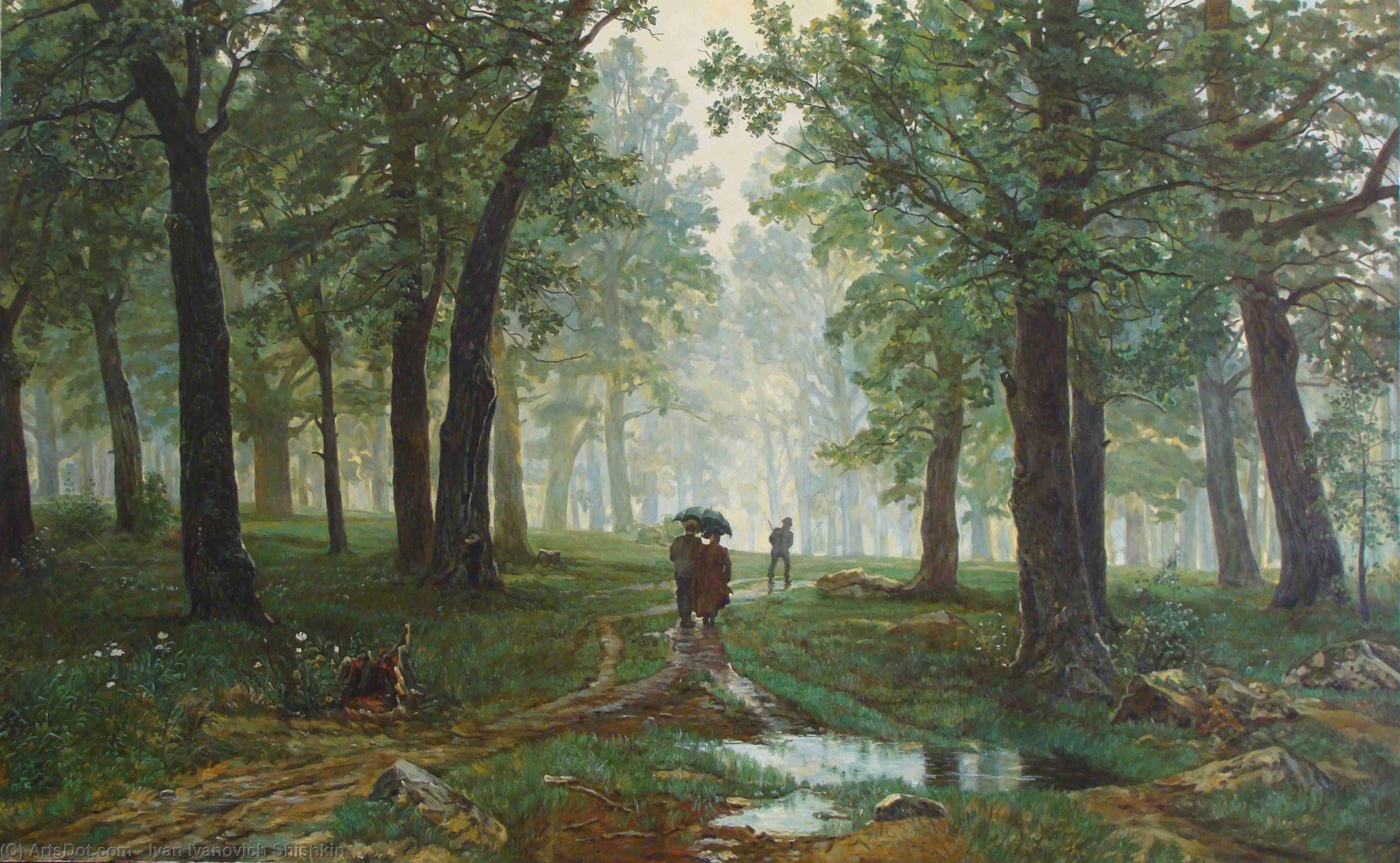 Rain In The Oak Forest — Ivan Ivanovich Shishkin