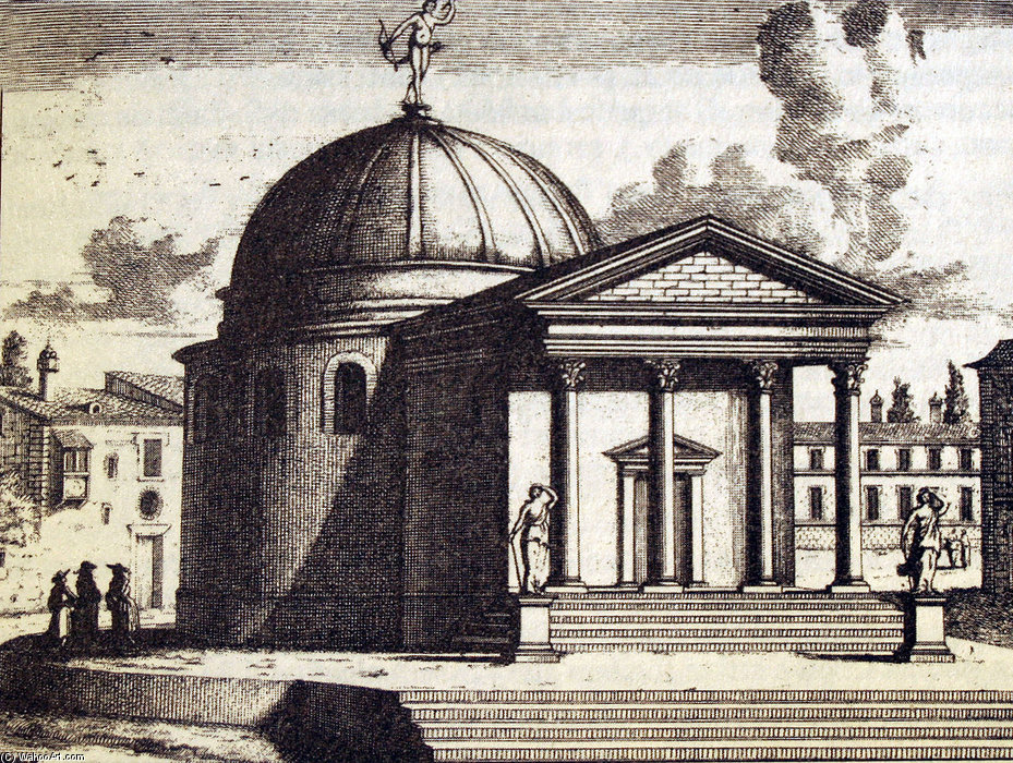 Engraving With An Artistic Reconstruction Of The Iseum Campensis In Rome — Pieter Schenck