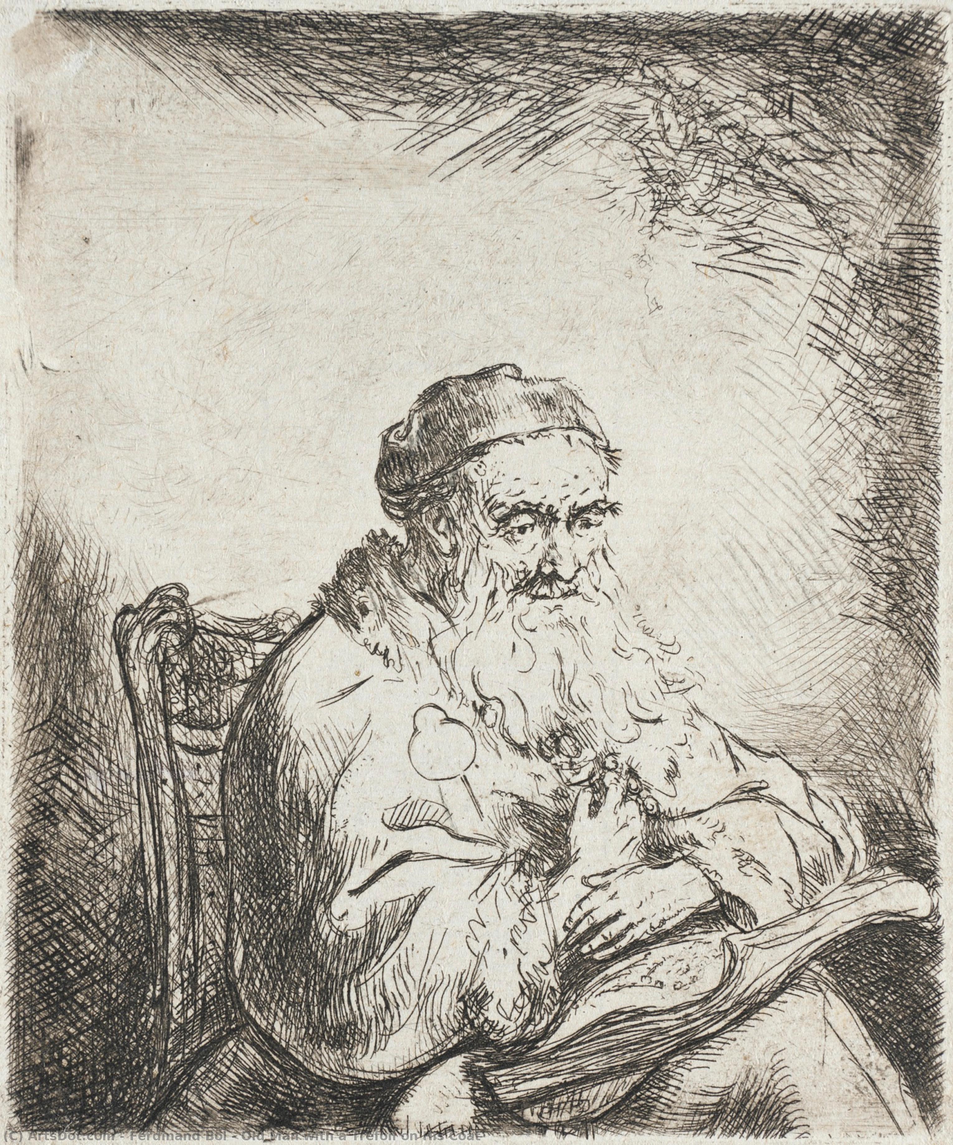 Old Man With A Trefoil On His Coat — Ferdinand Bol