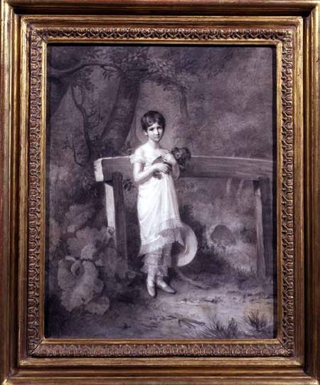 Portrait Of Miss Caroline Foster Barham (black And White Chalk) — John Downman