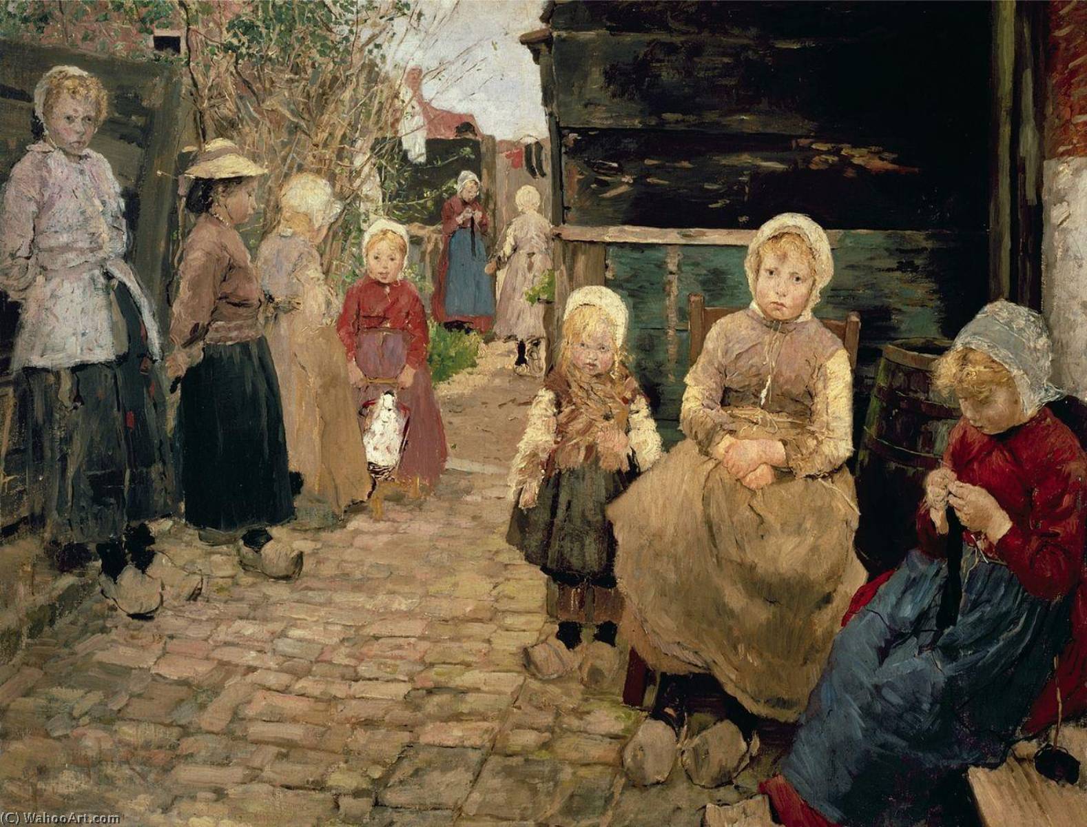 Fishermen's Children In Zandvoort — Fritz Von Uhde