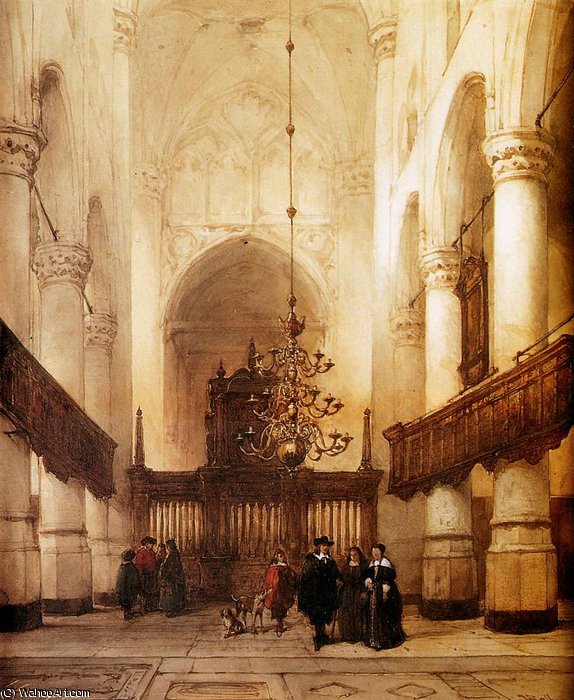 Nieuwe Kerk In Delft Sun — Johannes Bosboom
