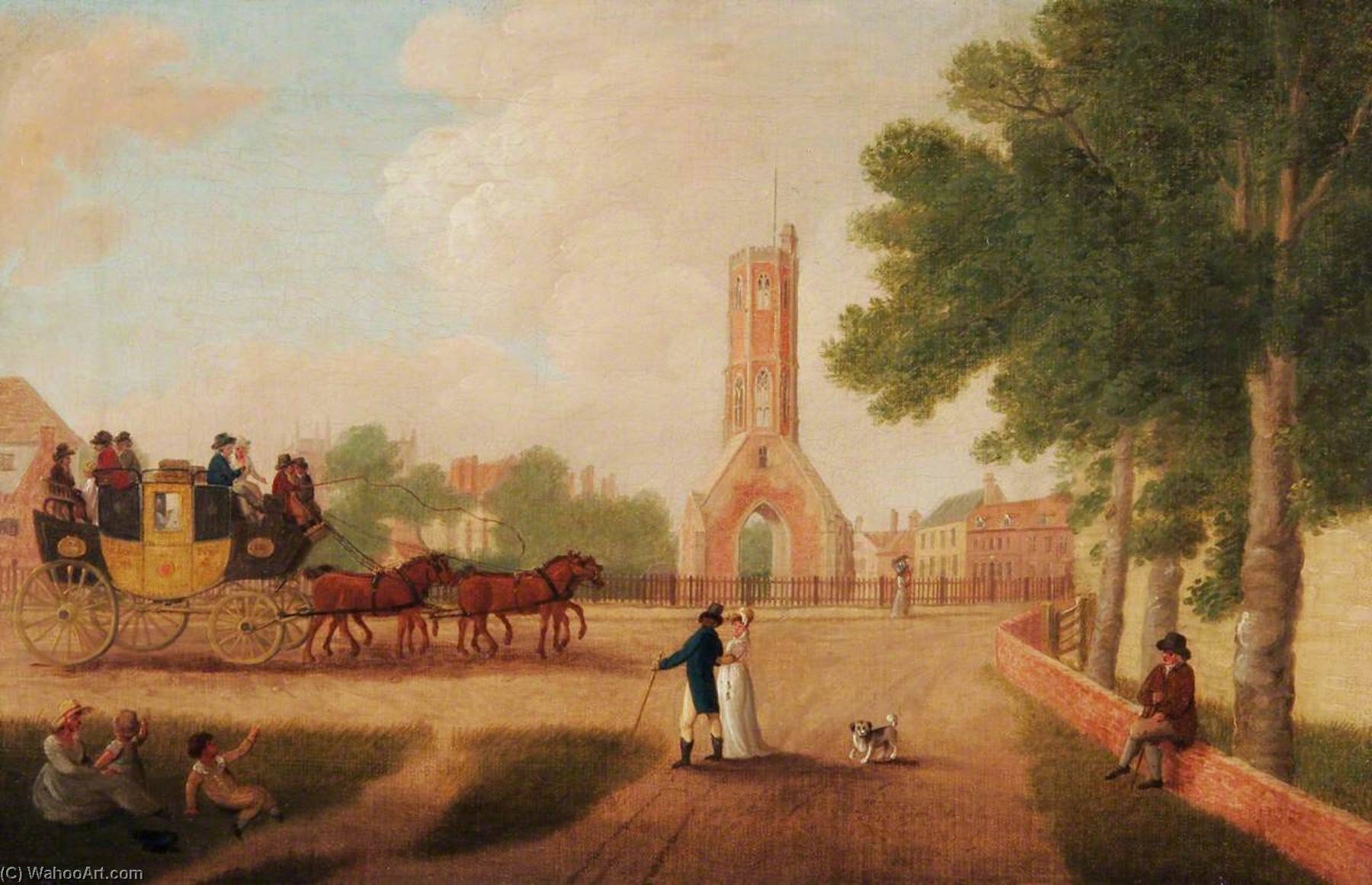Norwich Stagecoach At King's Lynn, Norfolk — James Sillett