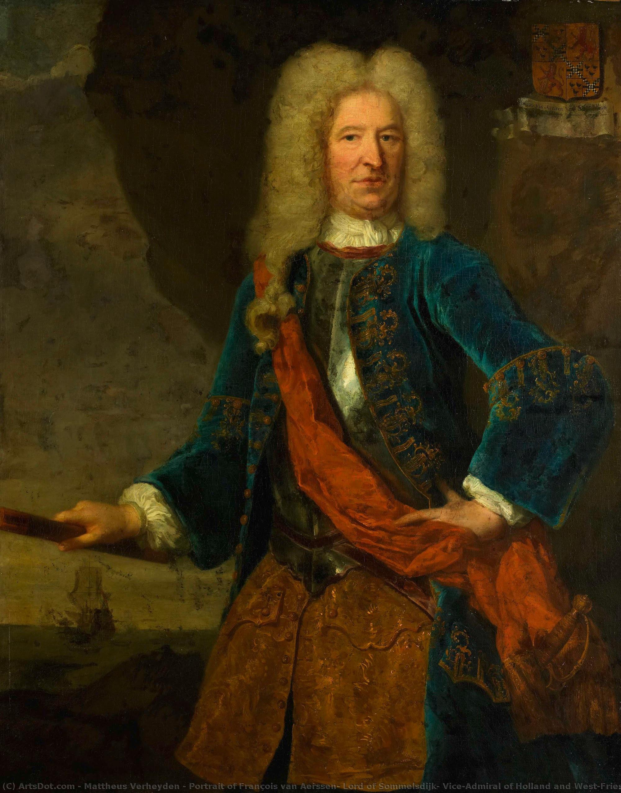 Portrait Of François Van Aerssen, Lord Of Sommelsdijk, Vice-admiral Of Holland And West-friesland, Mattheus Verheyden, 1728 — Mattheus Verheyden