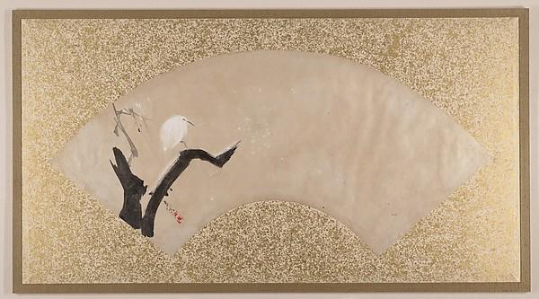 Egret On Tree Stump — Shibata Zeshin