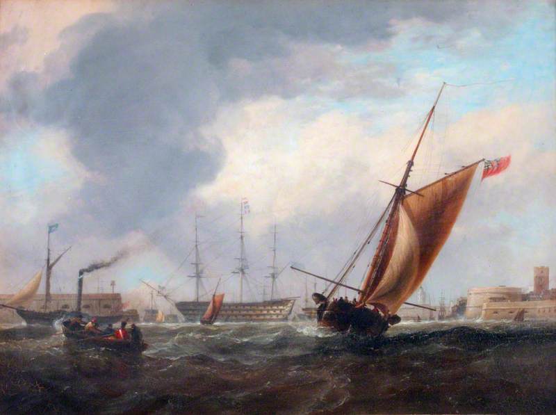 Portsmouth Harbour With The 'victory' — Edward William Cooke
