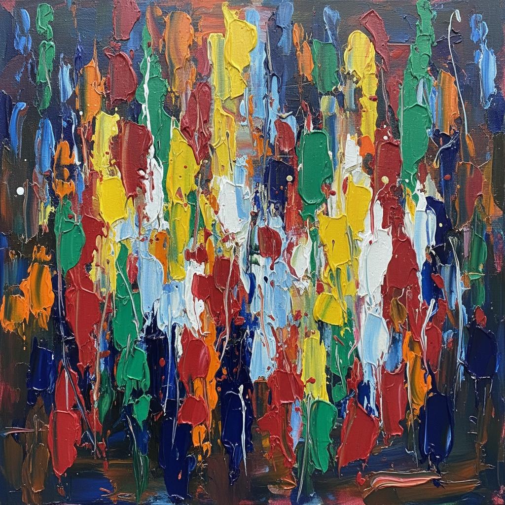 Prismatic Descent: A Rhythmic Symphony Of Impasto Strokes And Midnight Shadows — Christian Noiret