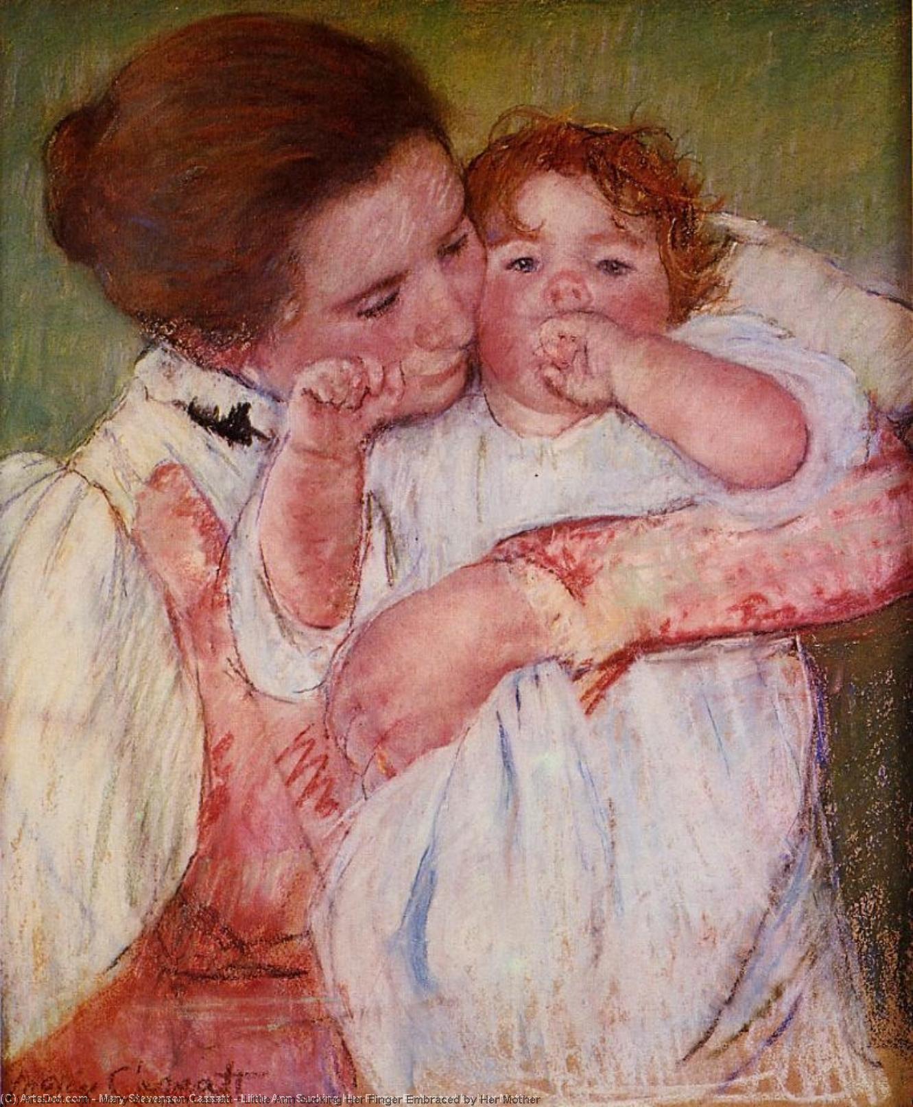 Little Ann Sucking Her Finger Embraced By Her Mother — Mary Stevenson Cassatt