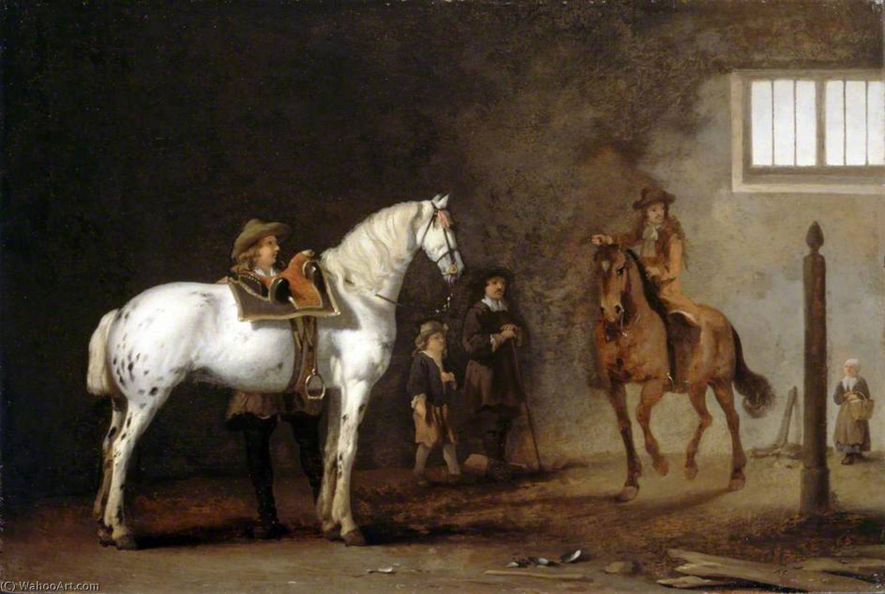 White Horse In A Riding School — Abraham Pietersz Van Calraet