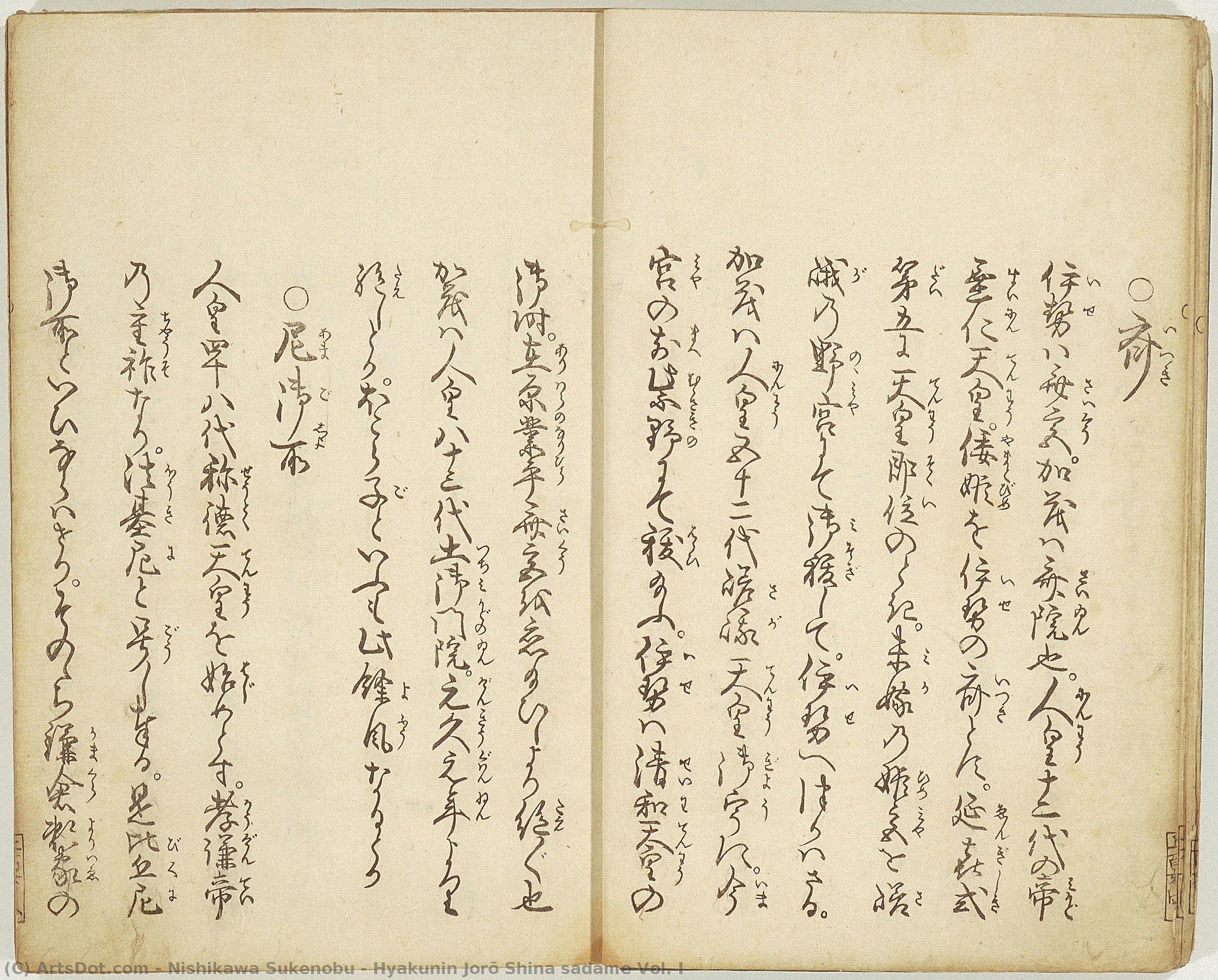 Hyakunin Jorō Shina Sadame Vol. I — Nishikawa Sukenobu