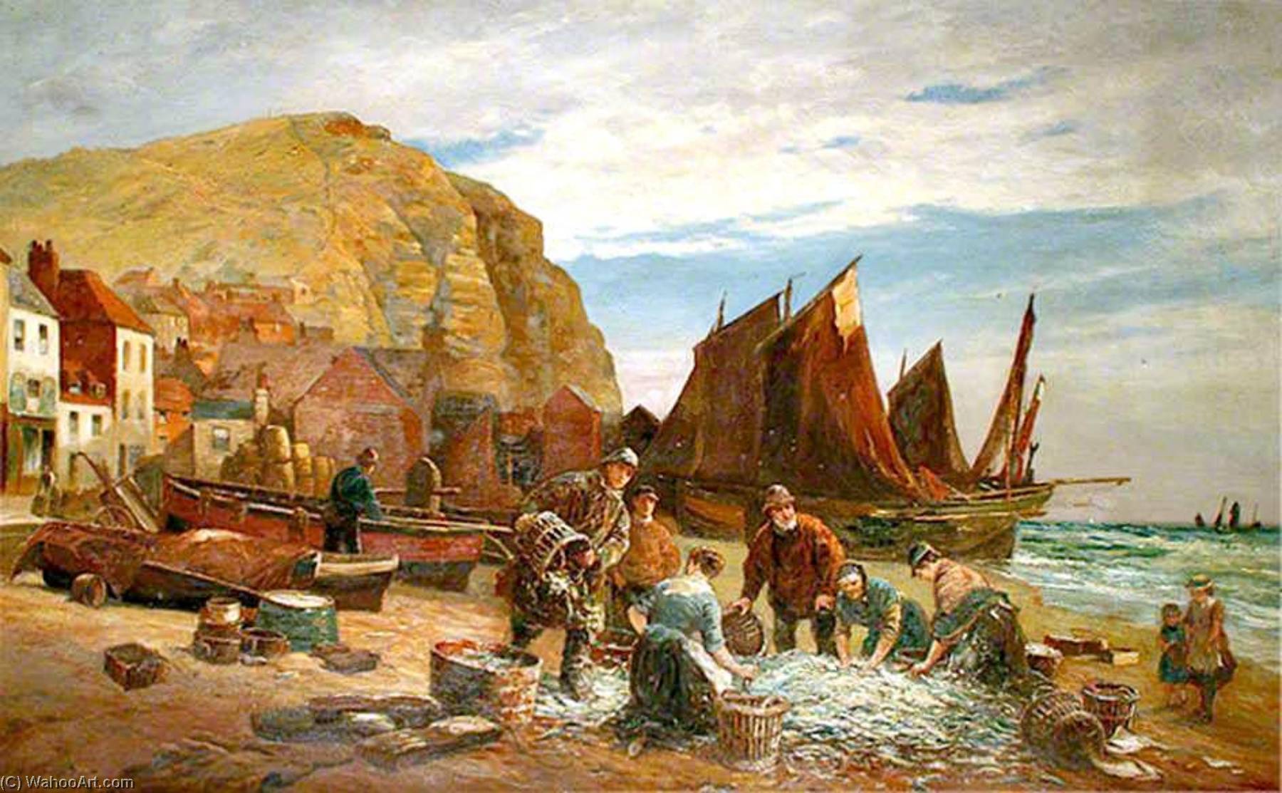 Fishermen On The Stade, Hastings, East Sussex — William Henry Borrow