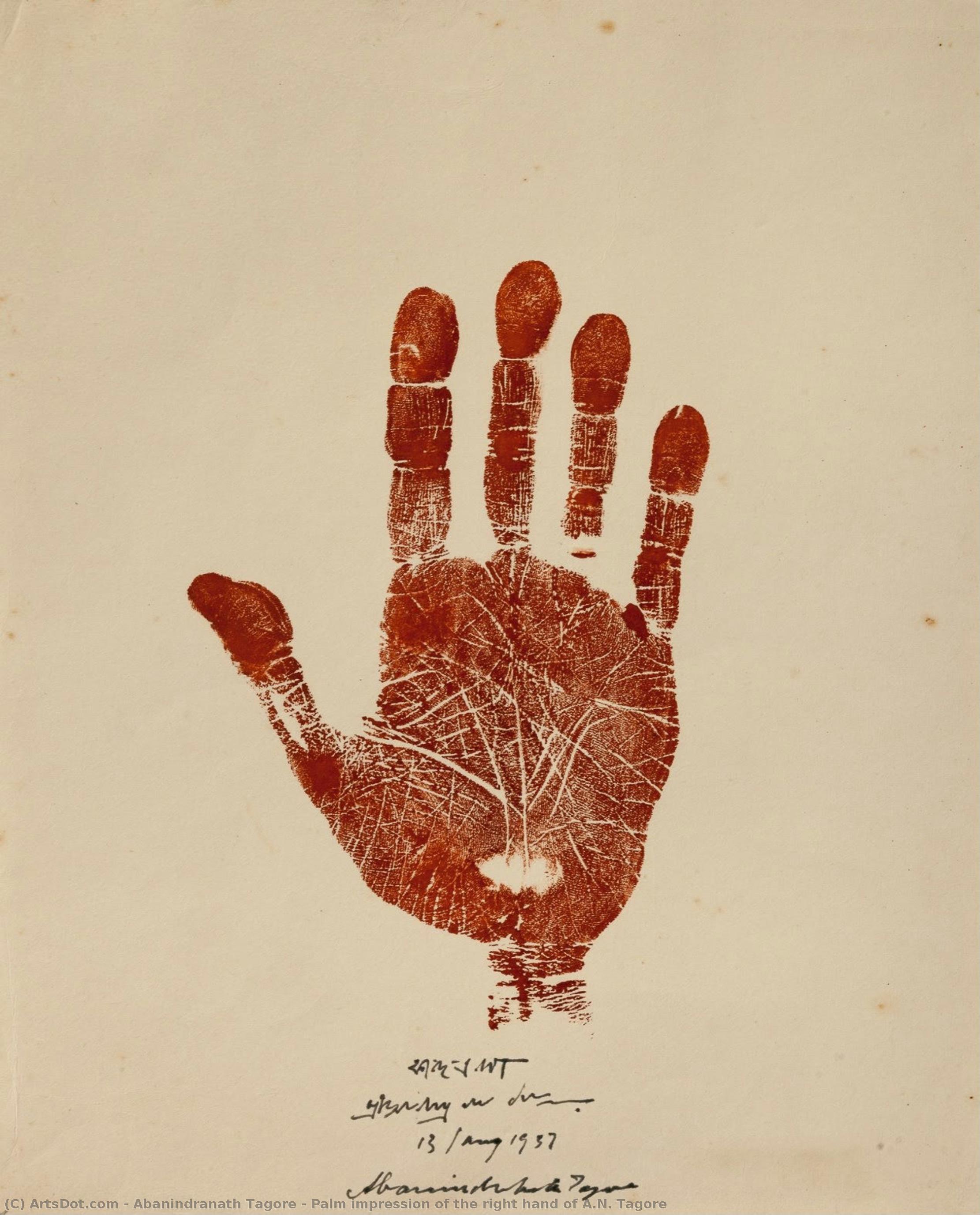 Palm Impression Of The Right Hand Of A.n. Tagore — Abanindranath Tagore