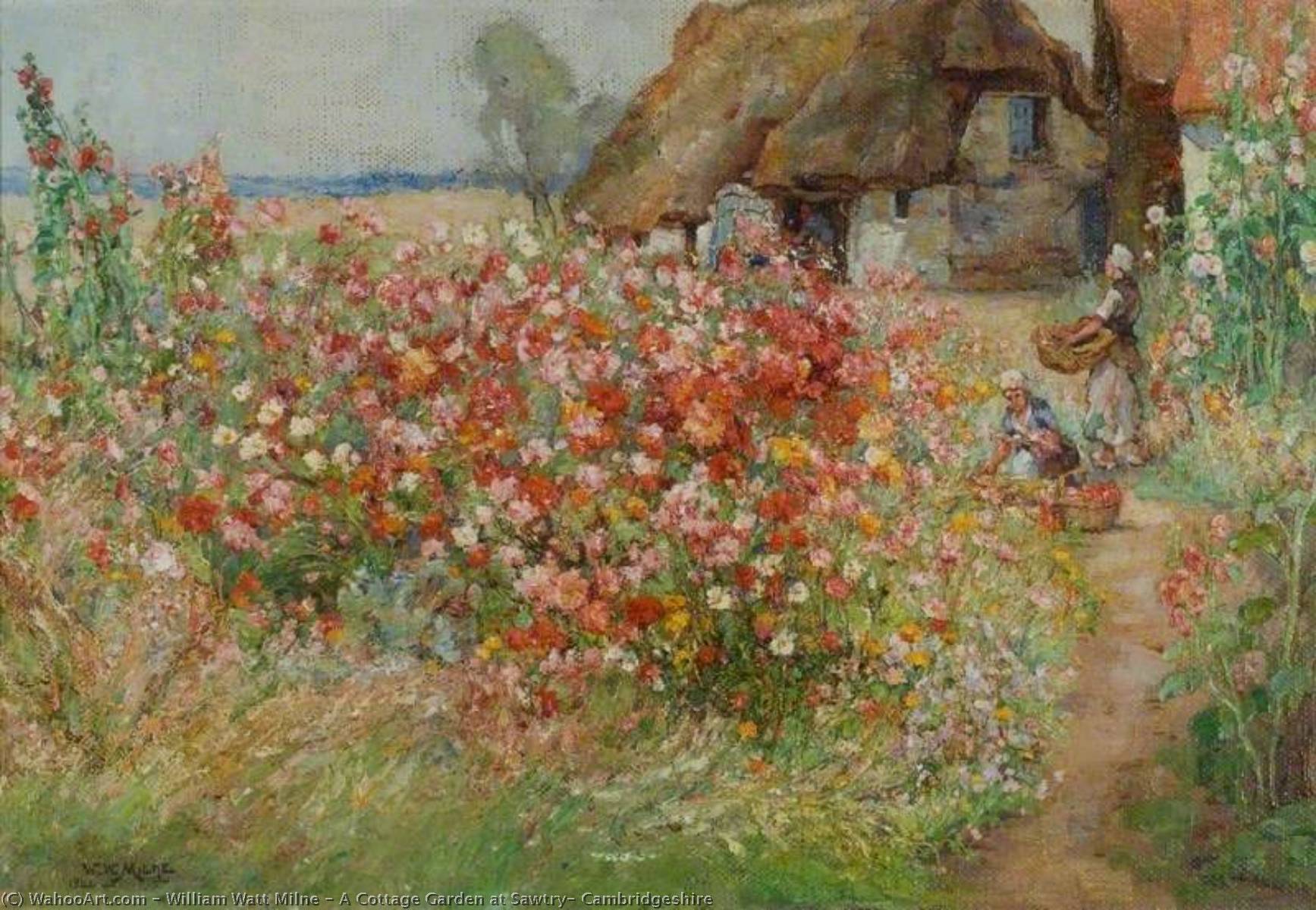 A Cottage Garden At Sawtry, Cambridgeshire — William Watt Milne