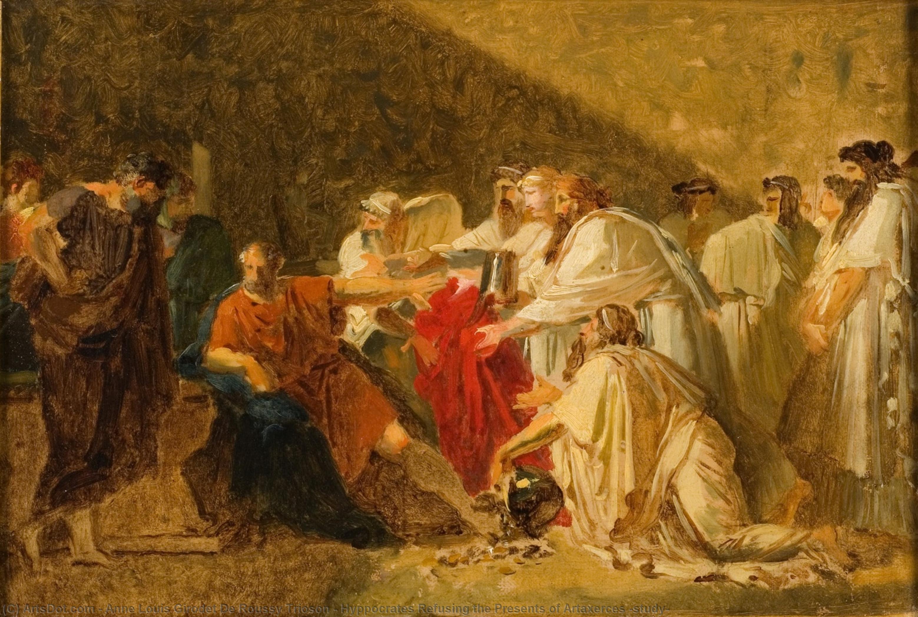 Hyppocrates Refusing The Presents Of Artaxerces (study) — Anne-louis Girodet