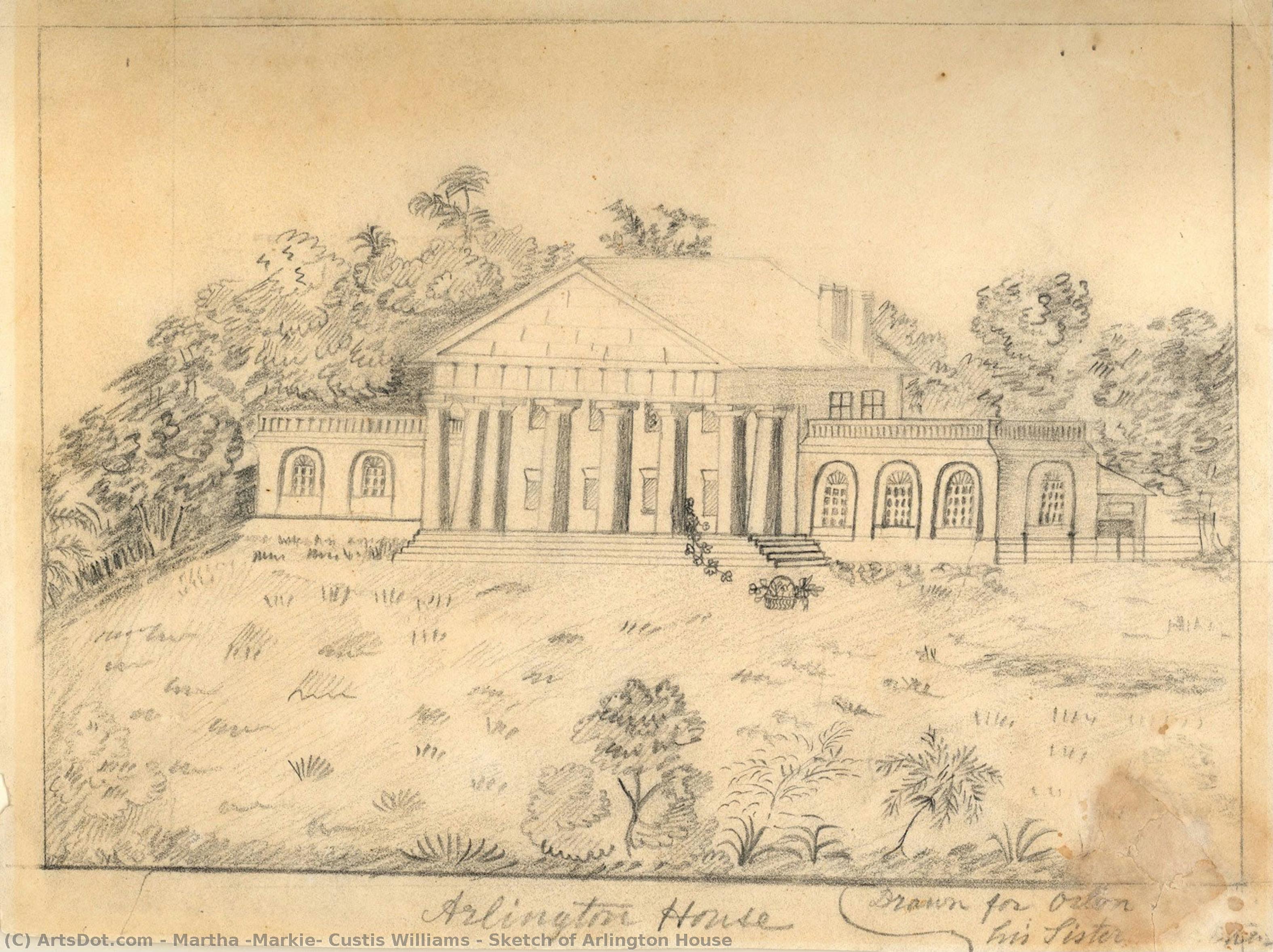 Sketch Of Arlington House — Martha 'markie' Custis Williams