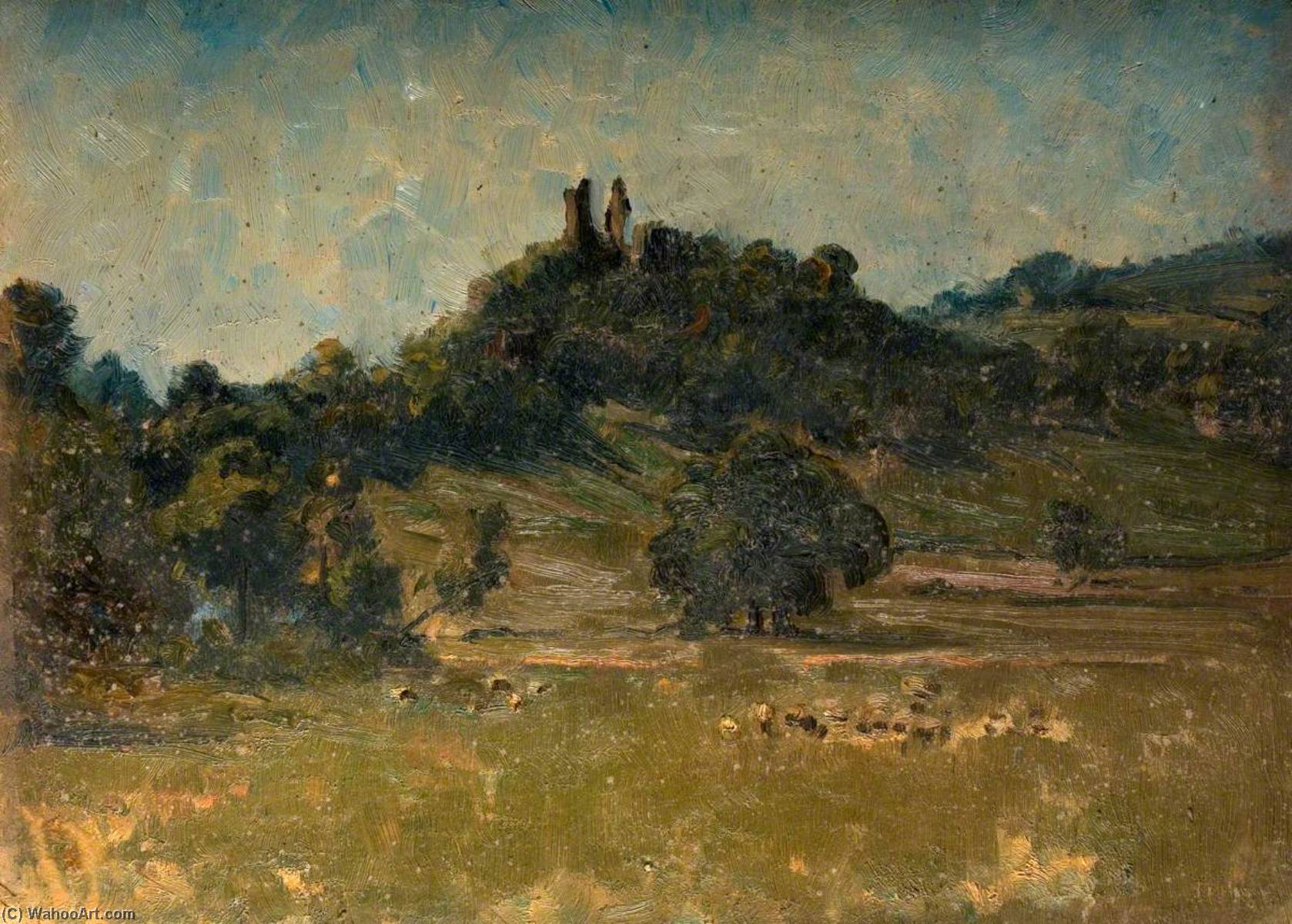Castle Ruins On A Mound (possibly Wigmore Castle) — Joseph Alfonso Toft