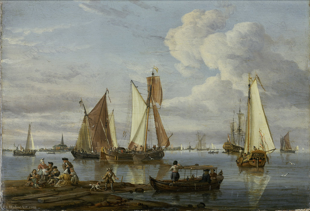 Dutch Shipping In An Estuary — Abraham Storck (sturckenburch)