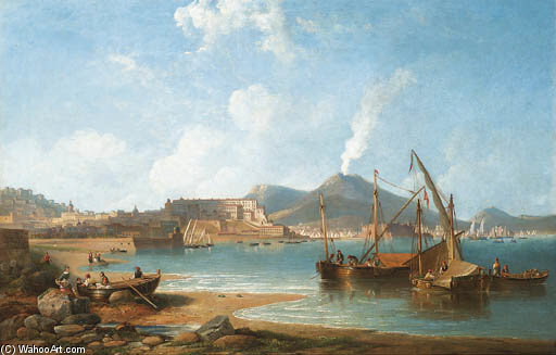 The Bay Of Naples With Vesuvius Beyond — John Wilson Carmichael