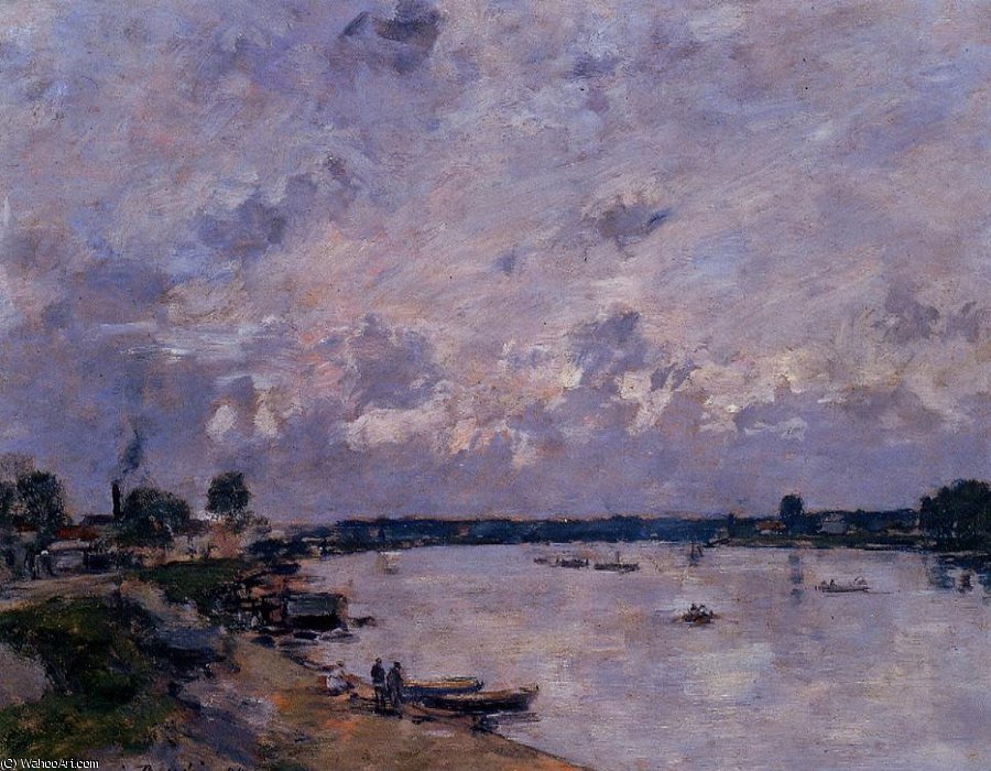 The Banks Of The Seine At Caudebec En Caux — Eugène Louis Boudin