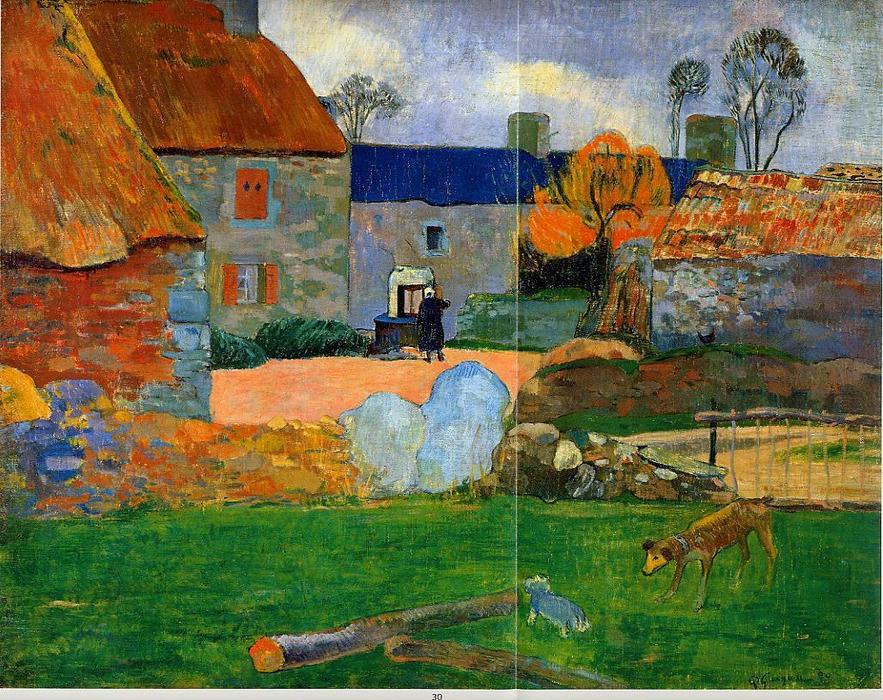 Un Techo Azul (granja En Pouldu) — Eugène Henri Paul Gauguin