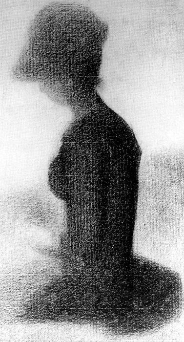 Young Girl Seated, Sewing — Georges Seurat