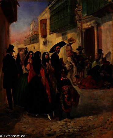 A Street In Lima — Johann Moritz Rugendas