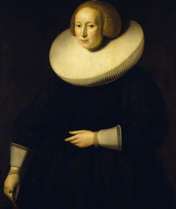 Portrait Of An Unknown Lady In Black, With A Broad Cartwheel Ruff — Paulus Moreelse