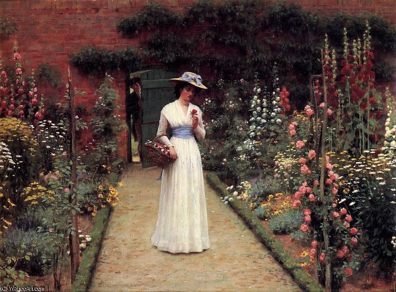 Lady In A Garden — Edmund Blair Leighton