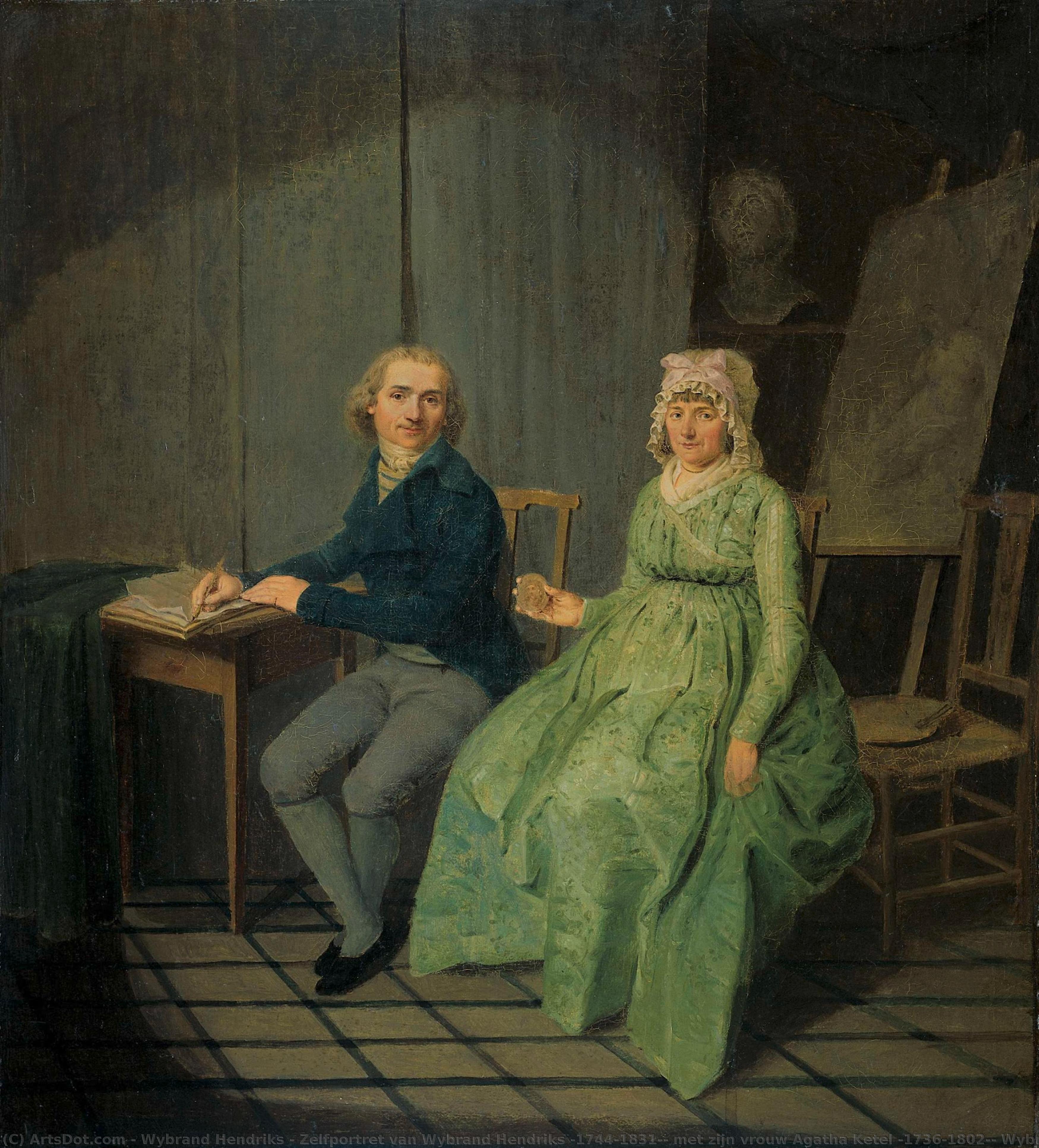 Zelfportret Van Wybrand Hendriks (1744-1831), Met Zijn Vrouw Agatha Ketel (1736-1802), Wybrand Hendriks, 1791 — Wybrand Hendriks