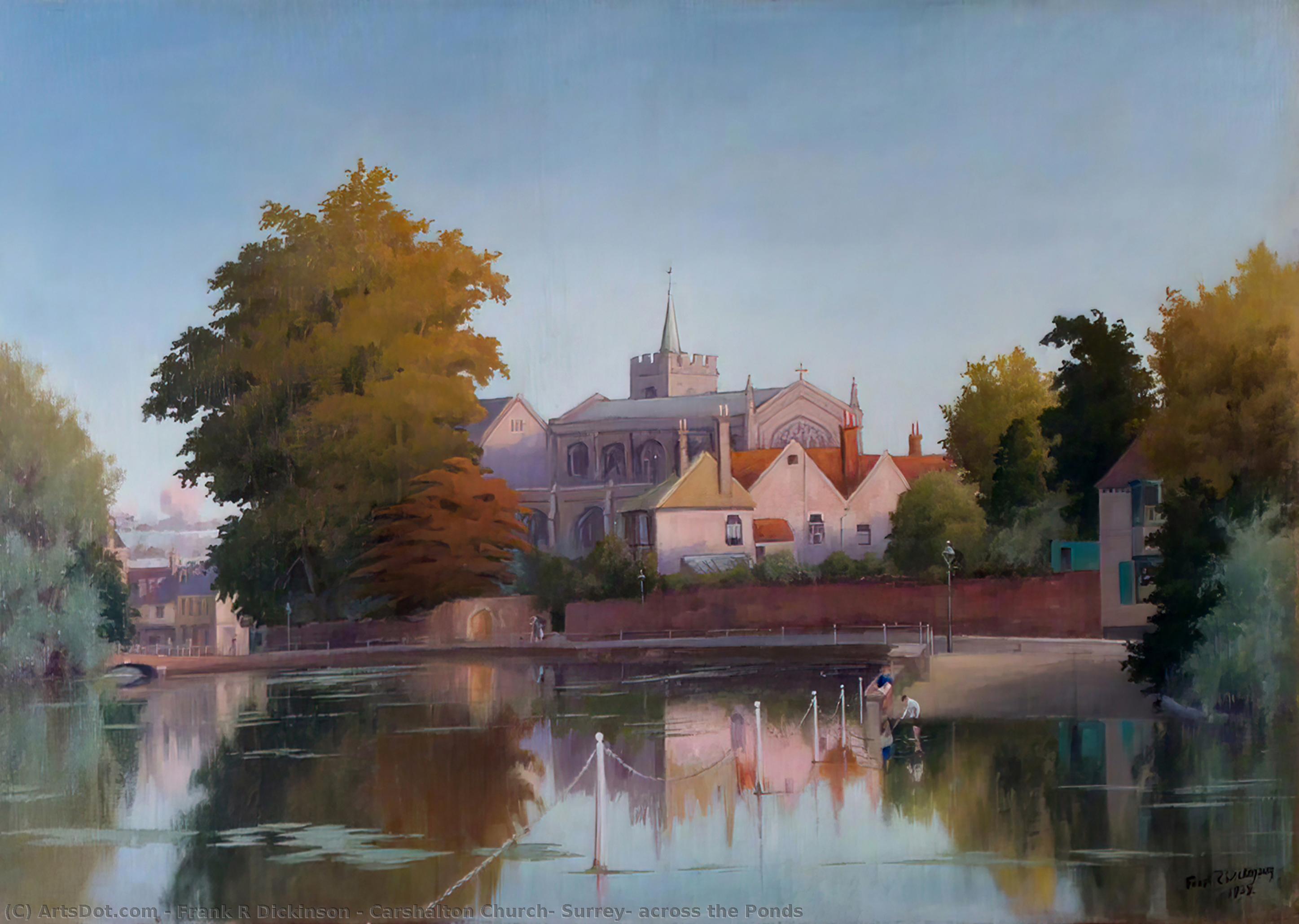 Carshalton Church, Surrey, Across The Ponds — Frank R. Dickinson
