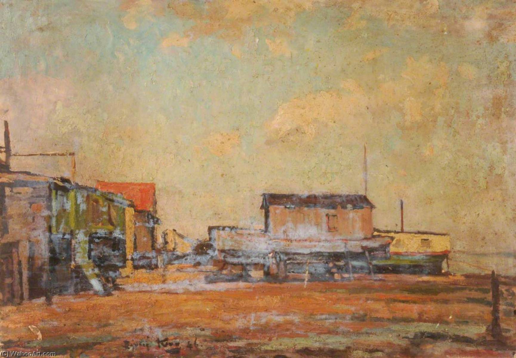 Houseboats At Milton, No.11 — Edward Robert King