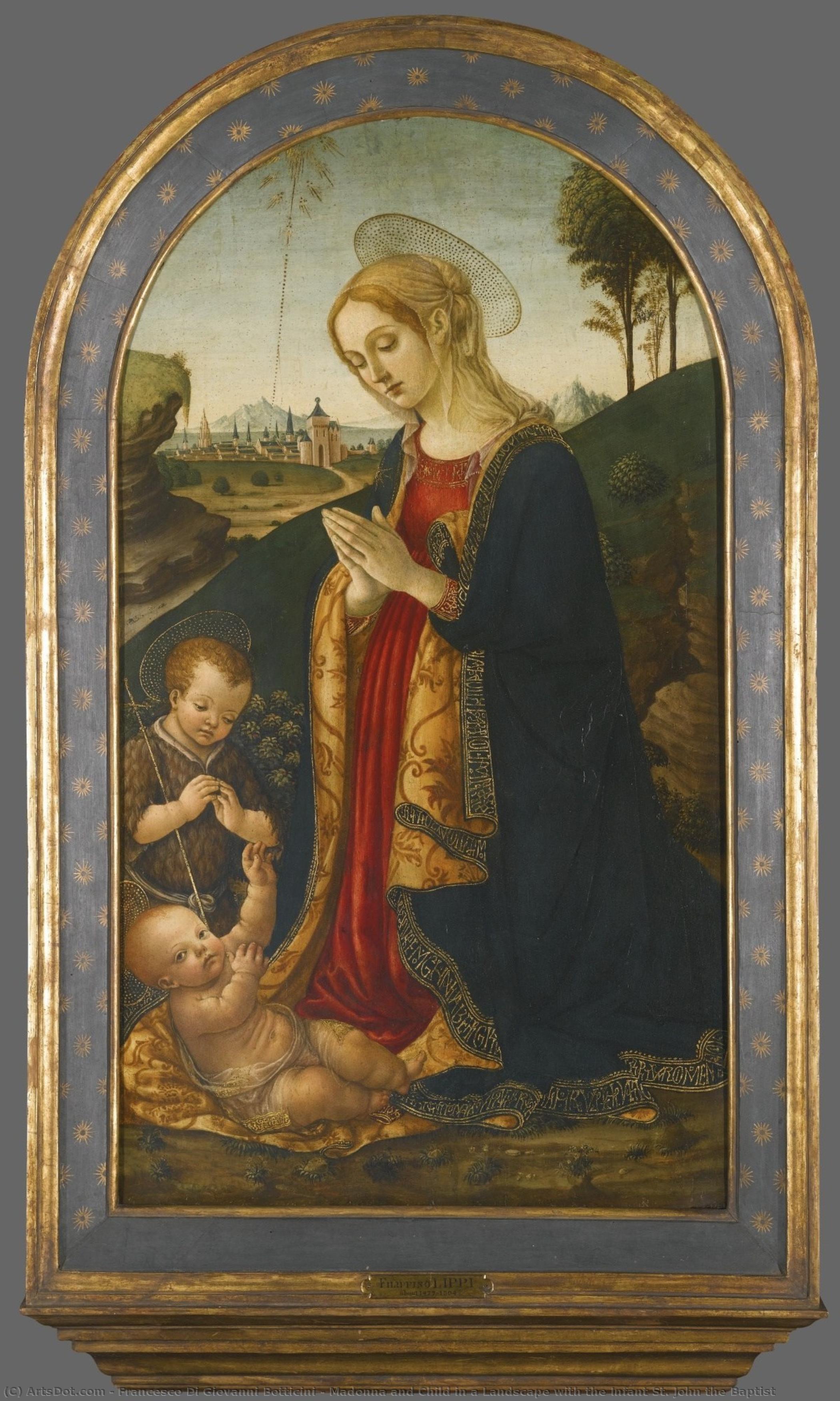 Madonna And Child In A Landscape With The Infant St. John The Baptist — Francesco Botticini