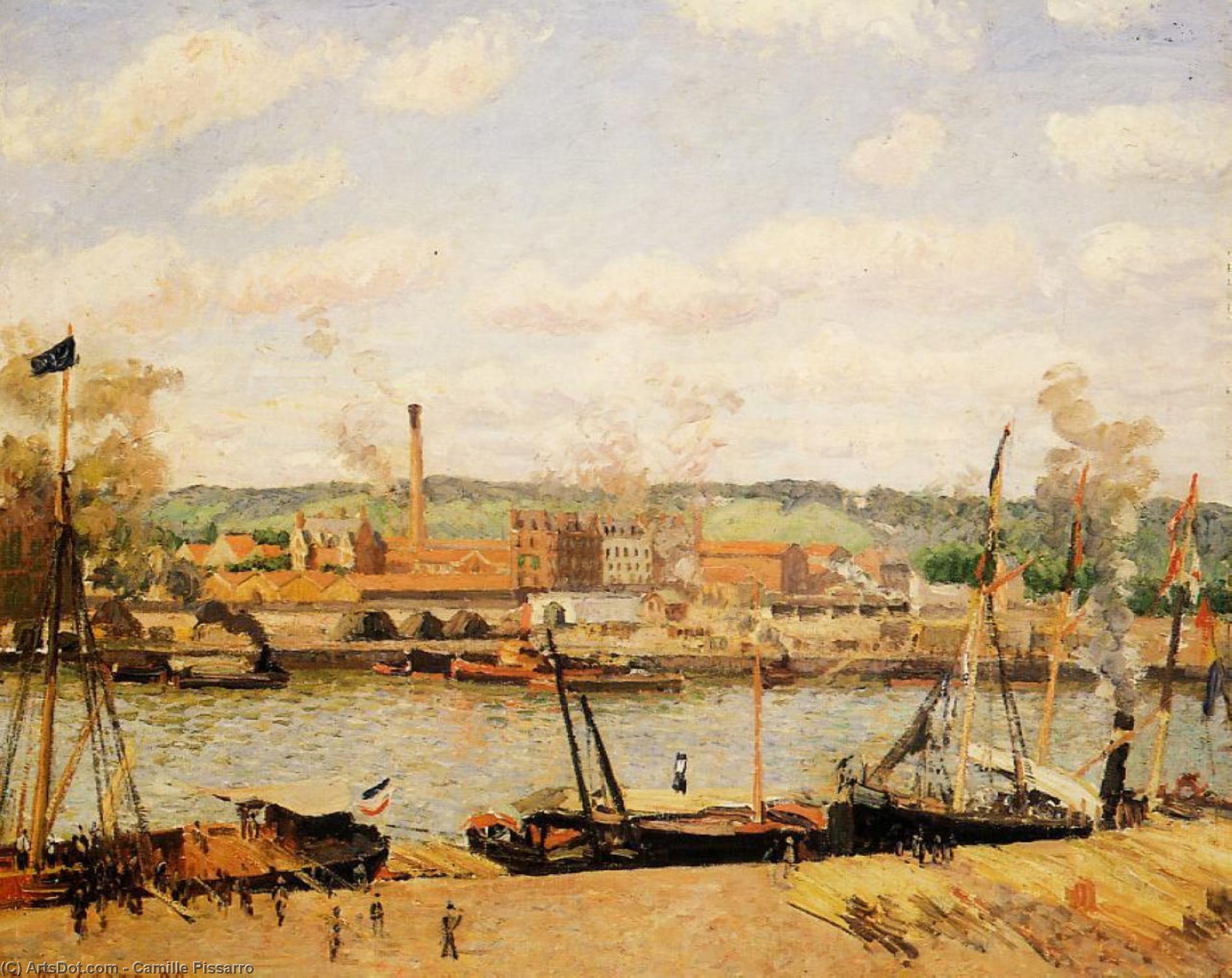 Ansicht Der Baumwollfabrik Oissel Bei Rouen — Camille Pissarro