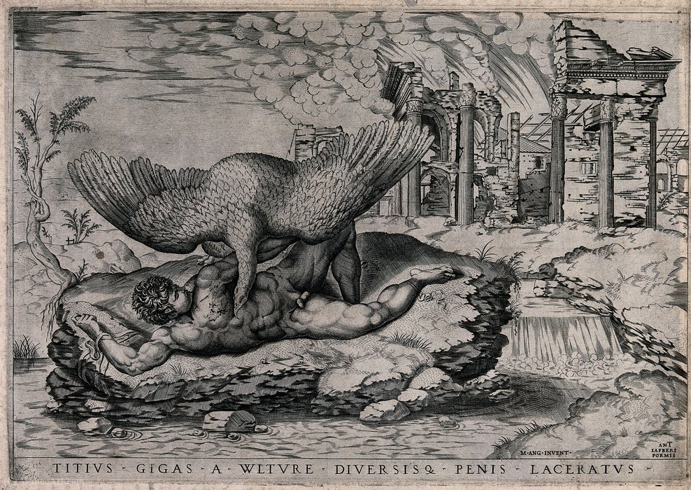 Prometheus Bound To A Rock, His Liver Eaten By An Eagle — Antonio Lafreri