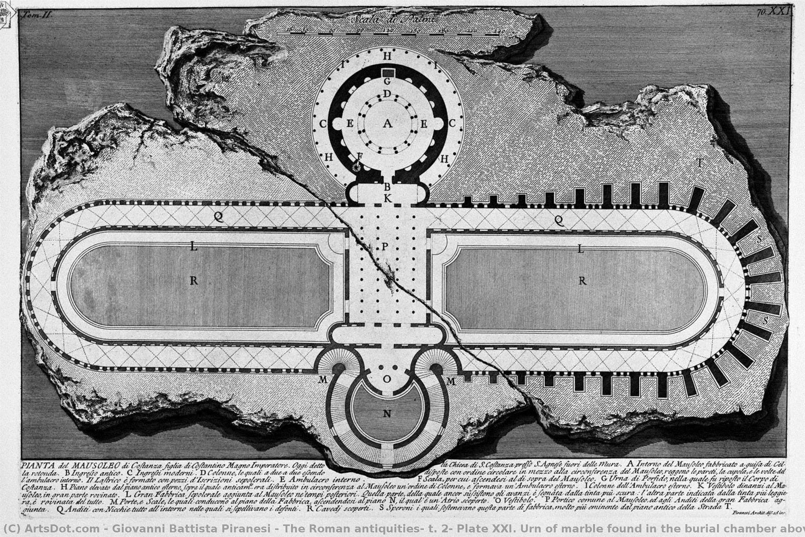 The Roman Antiquities, T. 2, Plate Xxi. Urn Of Marble Found In The Burial Chamber Above (figures Carved From Barbault). — Giovanni Battista Piranesi