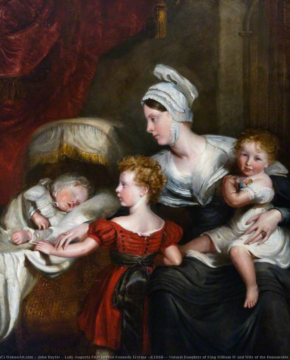 Lady Augusta Fitzclarence Kennedy Erskine (d.1860), Natural Daughter Of King William Iv And Wife Of The Honourable John Erskine, With Her Children, Wiliam Henry, Wilhelmina And Millicent Ann Mary — John Hayter