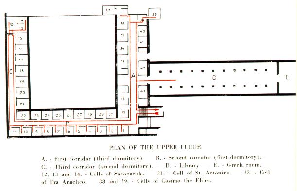 Plan Del Piso Superior En El Convento De San Marco — Fra Angelico