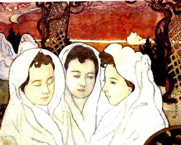 Triple Portrait De Marthe Fiancee — Denis Maurice