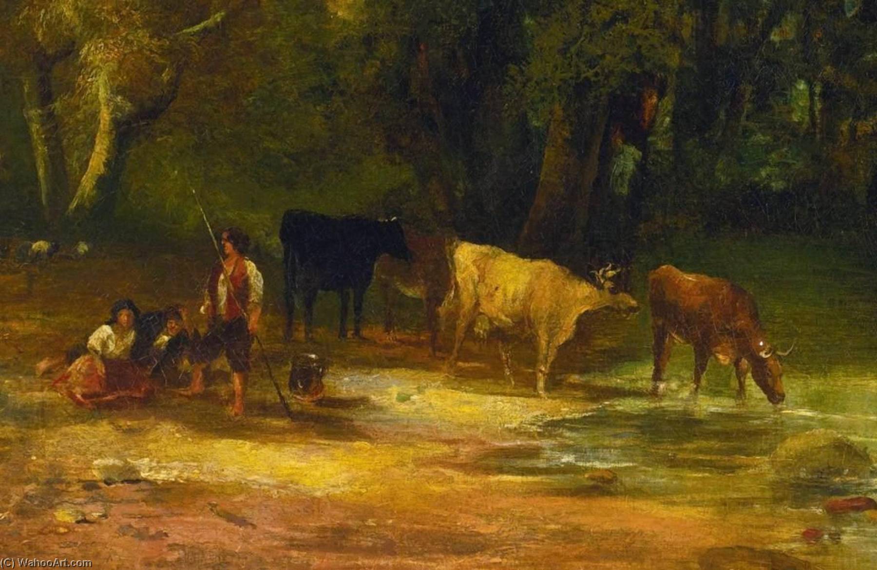 Wooded Landscape (detail) — Frederick Lee Bridell