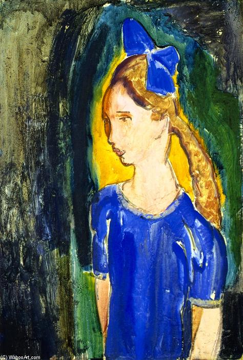 Young Girl With Blue Bow — Alfred Henry Maurer