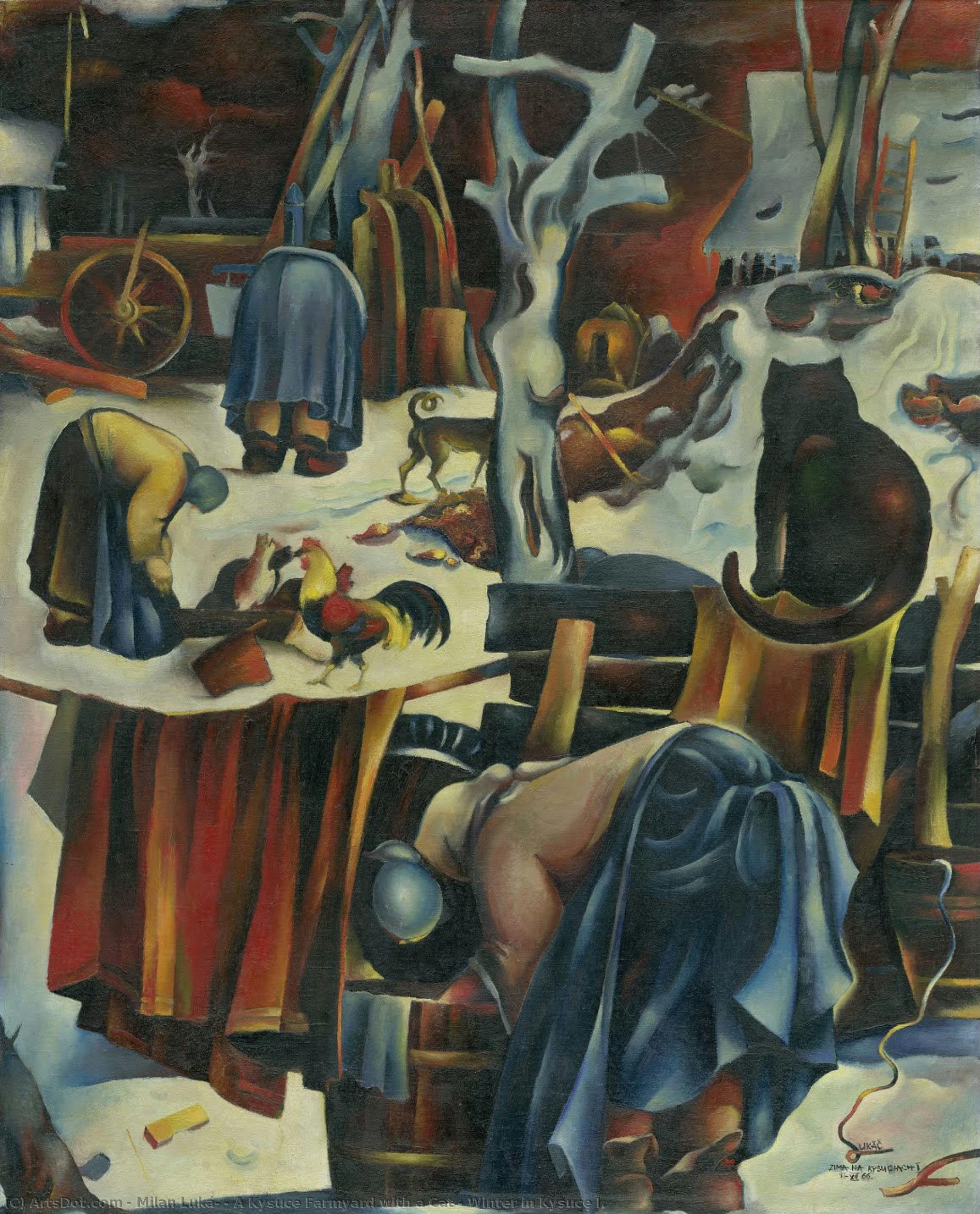 A Kysuce Farmyard With A Cat ( Winter In Kysuce I. — Milan Lukač