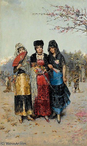Paseo En La Feria De Sevilla — Antonio Maria De La Concepcion Reyna Manescau