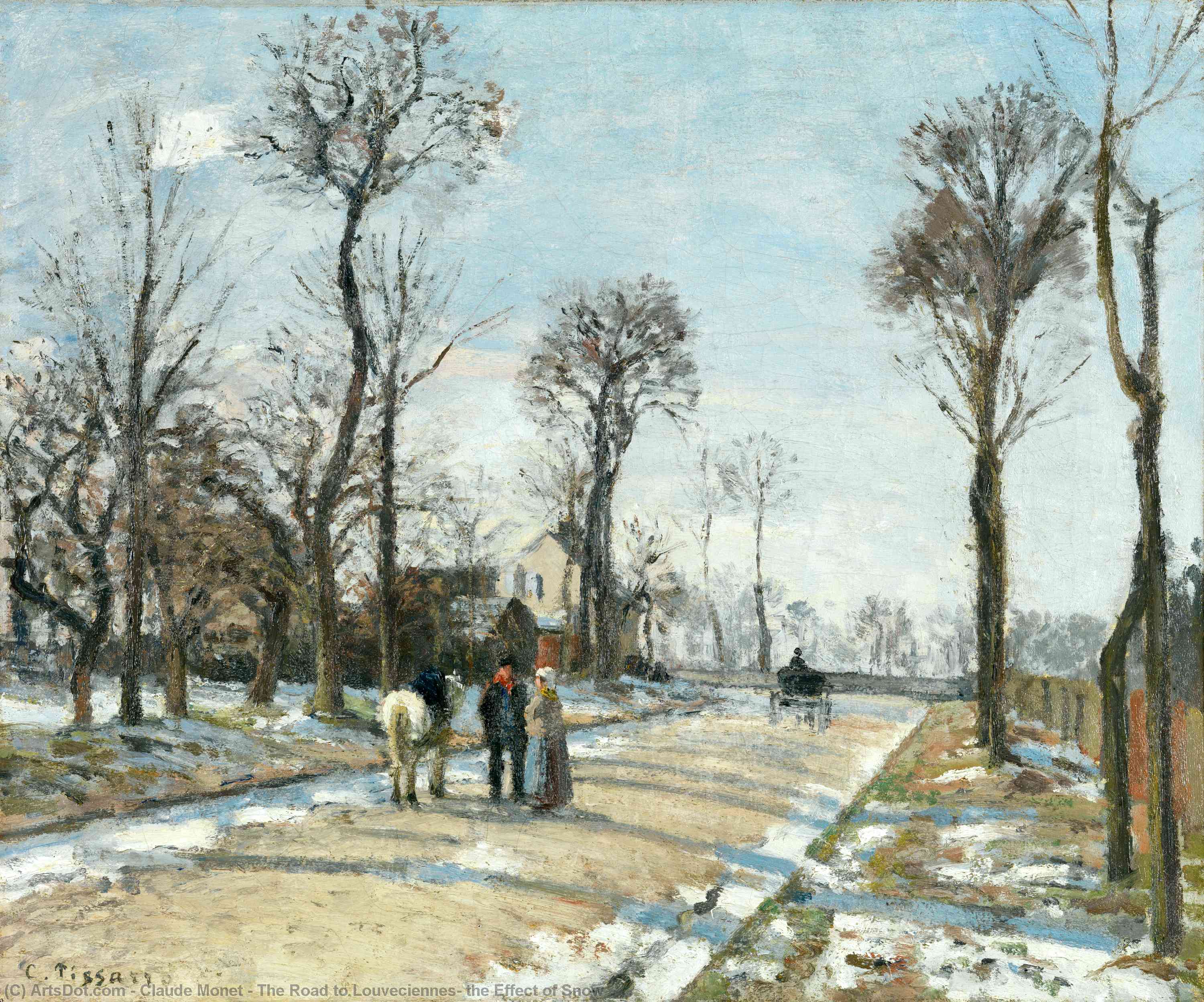 The Road To Louveciennes, The Effect Of Snow — Клод Моне