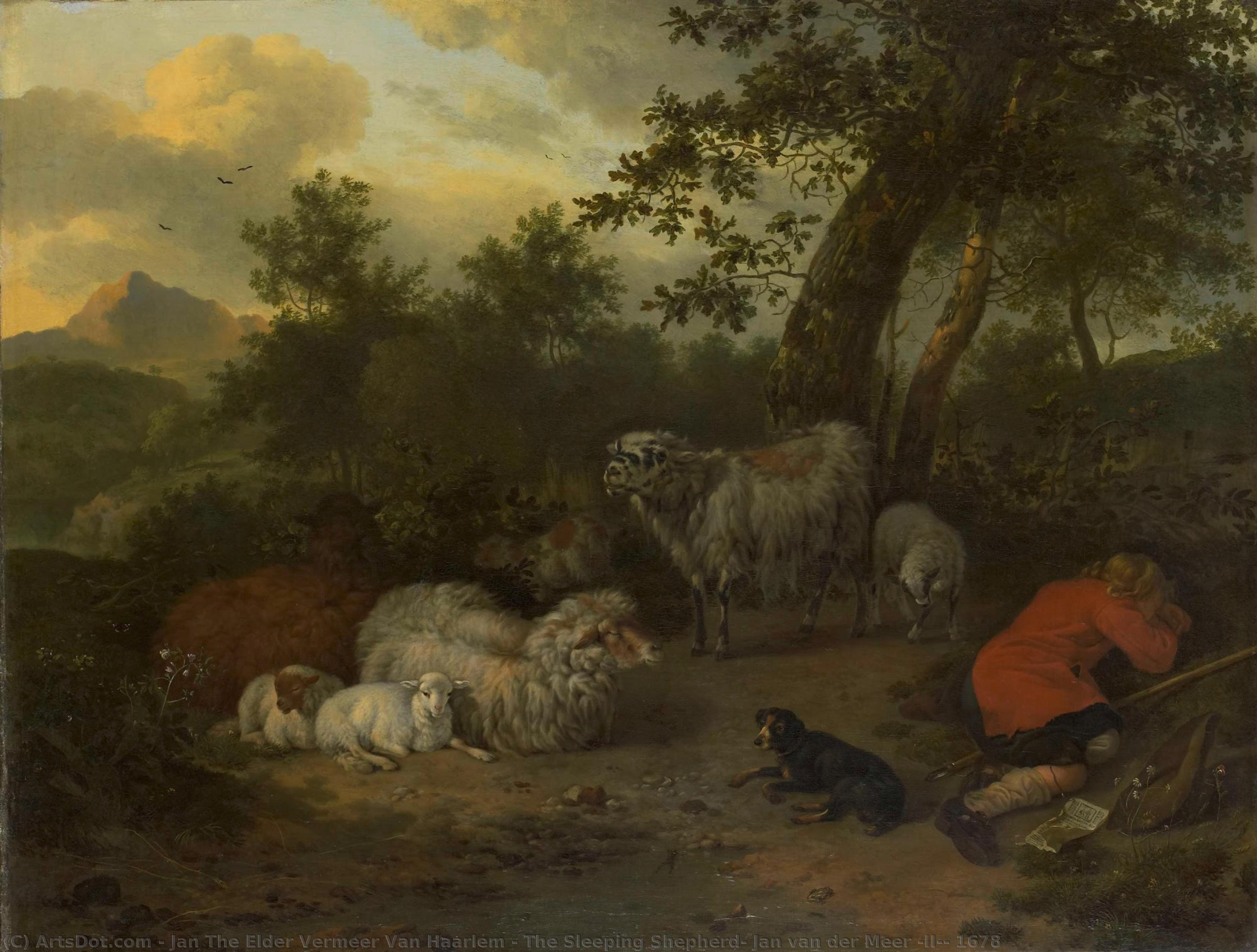 The Sleeping Shepherd, Jan Van Der Meer (ii), 1678 — Jan The Elder Vermeer Van Haarlem