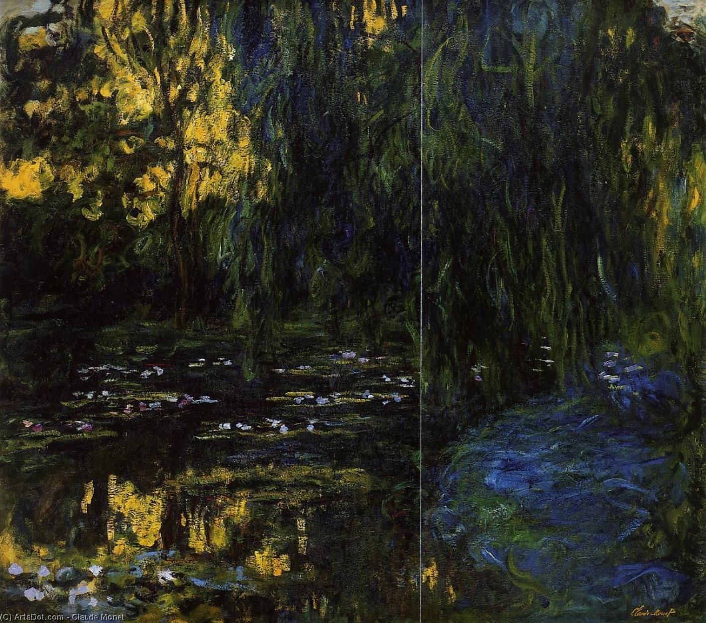 Weeping Willow And Water-lily Pond (detail) — Claude Monet